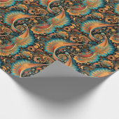 ペイズリーゴールデンフラワー抽象芸術パターン11 ラッピングペーパー (角)