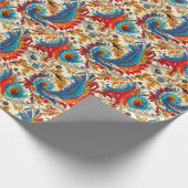 ペイズリーゴールデンフラワー抽象芸術パターン4 ラッピングペーパー (角)