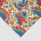 ペイズリーゴールデンフラワー抽象芸術パターン4 薄葉紙 (詳細)