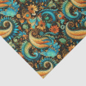 ペイズリーゴールデンフラワー抽象芸術パターン7 薄葉紙 (詳細)