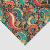 ペイズリーゴールデンフラワー抽象芸術パターン8 薄葉紙 (詳細)