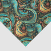 ペイズリーゴールデンフラワー抽象芸術パターン9 薄葉紙 (詳細)