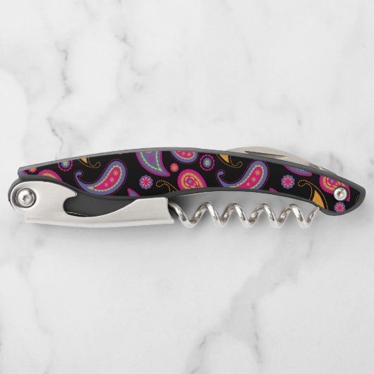 ペイズリーシカラフルームレスパターン ソムリエナイフ (正面)