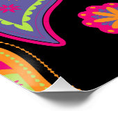 ペイズリーシカラフルームレスパターン ポスター (コーナー)