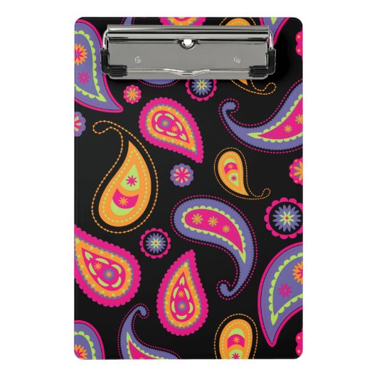 ペイズリーシカラフルームレスパターン ミニクリップボード (正面)