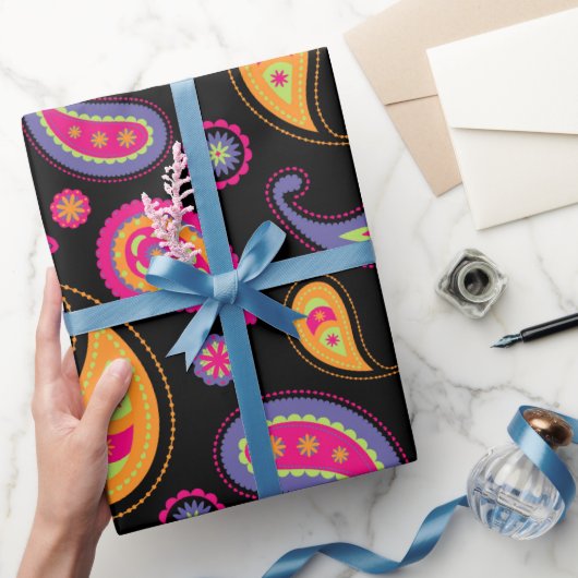 ペイズリーシカラフルームレスパターン ラッピングペーパー (ギフト)