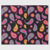 ペイズリーシカラフルームレスパターン ラッピングペーパー (フラット)