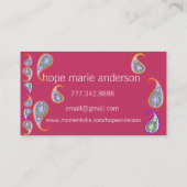 ペイズリーシニア写真シニアプロファイルカード 名刺 (裏面)