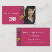 ペイズリーシニア写真シニアプロファイルカード 名刺 (正面/裏面)