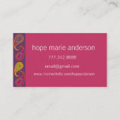 ペイズリーシニア写真シニアプロファイルカード 名刺 (裏面)