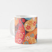 ペイズリーシームレスパターン、カラフルヴィンテージハンドdr コーヒーマグカップ (正面左)