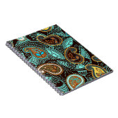 ペイズリーシームレスパターン、ジーンズのテクスチャー効果 ノートブック (右側)