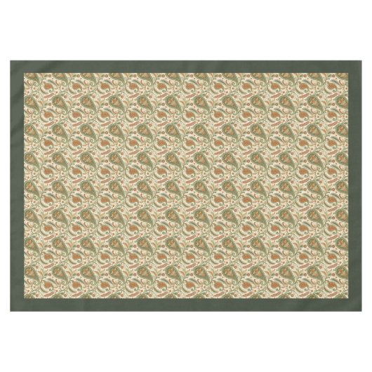 ペイズリースタイリッシュテーブルクロス自然 – ボホデコール テーブルクロス (正面(横))