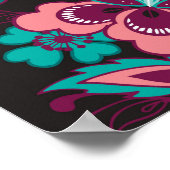 ペイズリーストライプ：黒い装飾シームレス ポスター (角)