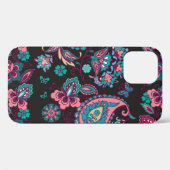 ペイズリーストライプ：黒い装飾シームレス Case-Mate iPhoneケース (裏面 (横))