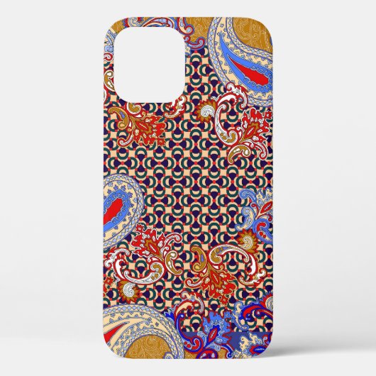 ペイズリース数々のカーフ:カラーのファブリックデザイン Case-Mate iPhoneケース (裏面)