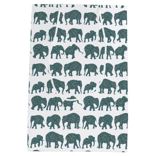 ペイズリーゾウの行オンホワイトカスタム抱き枕 ミディアムペーパーバッグ (裏面)