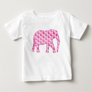 ペイズリーゾウ – アイスピンクと明るい赤紫色 ベビーTシャツ