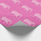 ペイズリーゾウ – アイスピンクと明るい赤紫色 ラッピングペーパー (角)