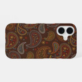 ペイズリーテクスチャ背景 iPhone 16ケース (裏面横)