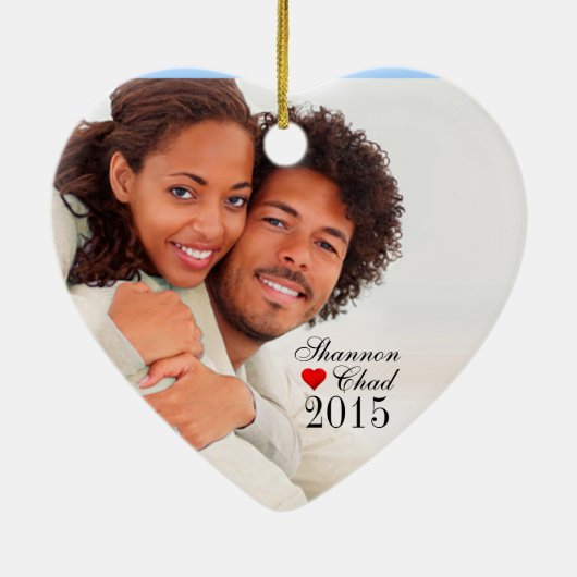 ペイズリーデラックスメリークリスマスハート|赤 セラミックオーナメント (裏面)