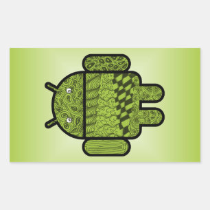ペイズリードゥードルキャラクター for Android™ 長方形シール