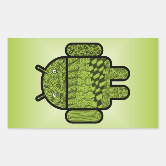 ペイズリードゥードルキャラクター for Android™ 長方形シール (正面)