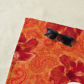 ペイズリーハイビスカスヴィンテージサイケデリックフローラ ビーチタオル (インサイチュ)