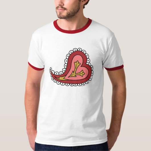 ペイズリーハートメンズライトシャツ Tシャツ (正面)