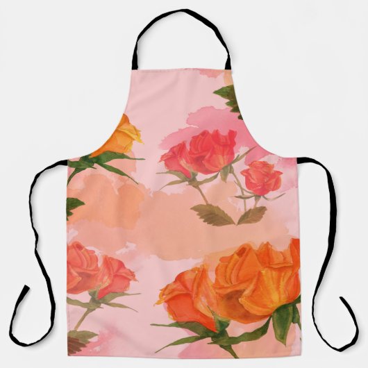 ペイズリーバンダナプリント、シルクスカーフデザイン。 エプロン (正面)