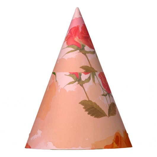 ペイズリーバンダナプリント、シルクスカーフデザイン。 パーティーハット (正面)