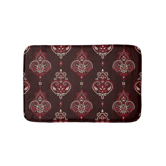 ペイズリーバンダナ:ボホヴィンテージプリント。 バスマット (正面)