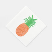 ペイズリーパイナップルオレンジフローラトロピカルズ スタンダードランチョンナプキン (角)