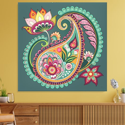 ペイズリーパターニング キャンバスプリント (インサイチュ (リビング))