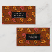 ペイズリーパターンの背景 名刺 (正面/裏面)