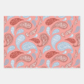 ペイズリーパターンセット3ギフト包装紙 ラッピングペーパーシート (正面2)