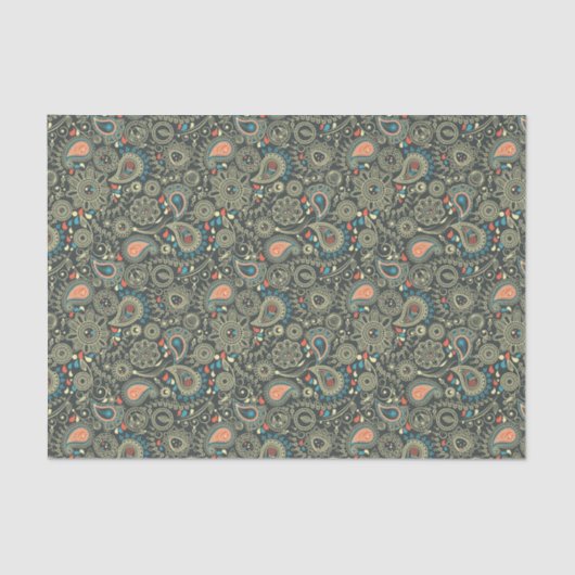 ペイズリーパターン3 薄葉紙 (正面)