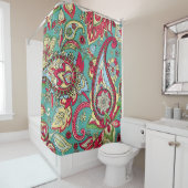 ペイズリーパターン。～を基にしたシームレスな東洋文様 シャワーカーテン (インサイチュ)