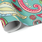 ペイズリーパターン。～を基にしたシームレスな東洋文様 ラッピングペーパー (ロールコーナー)