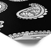 ペイズリーパターン – グレー ポスター (角)