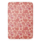 ペイズリーパターン、コーラルオレンジの色合い バスマット (正面縦)