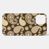 ペイズリーパターン、チョコレートブラウン、タン Case-Mate iPhoneケース (裏面 (横))