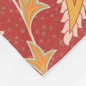 ペイズリーパターン。トルコのキュウリ。マルーンオレンジc フリースブランケット (角)