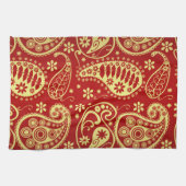 ペイズリーパターン、ペルシャペイズリー、オリエンタルペイズリー キッチンタオル (横)
