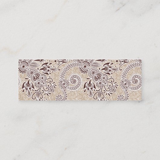 ペイズリーパターン、ペルシャペイズリー、オリエンタルペイズリー スキニー名刺 (裏面)