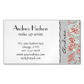 ペイズリーパターン、ペルシャペイズリー、オリエンタルペイズリー マグネット名刺 (正面)