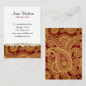ペイズリーパターン、ペルシャペイズリー、オリエンタルペイズリー 名刺 (正面/裏面)