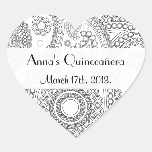 ペイズリーパターン、ペルシャペイズリー、キンセアニェラ ハートシール (正面)