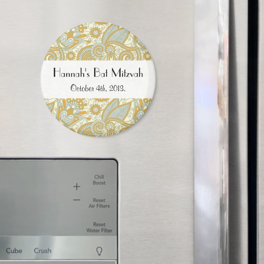 ペイズリーパターン、ペルシャペイズリー、バルミツワー マグネット (インサイチュ (冷蔵庫))