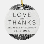 ペイズリーパターン、ペルシャペイズリー、ボテ結婚ス セラミックオーナメント (正面)